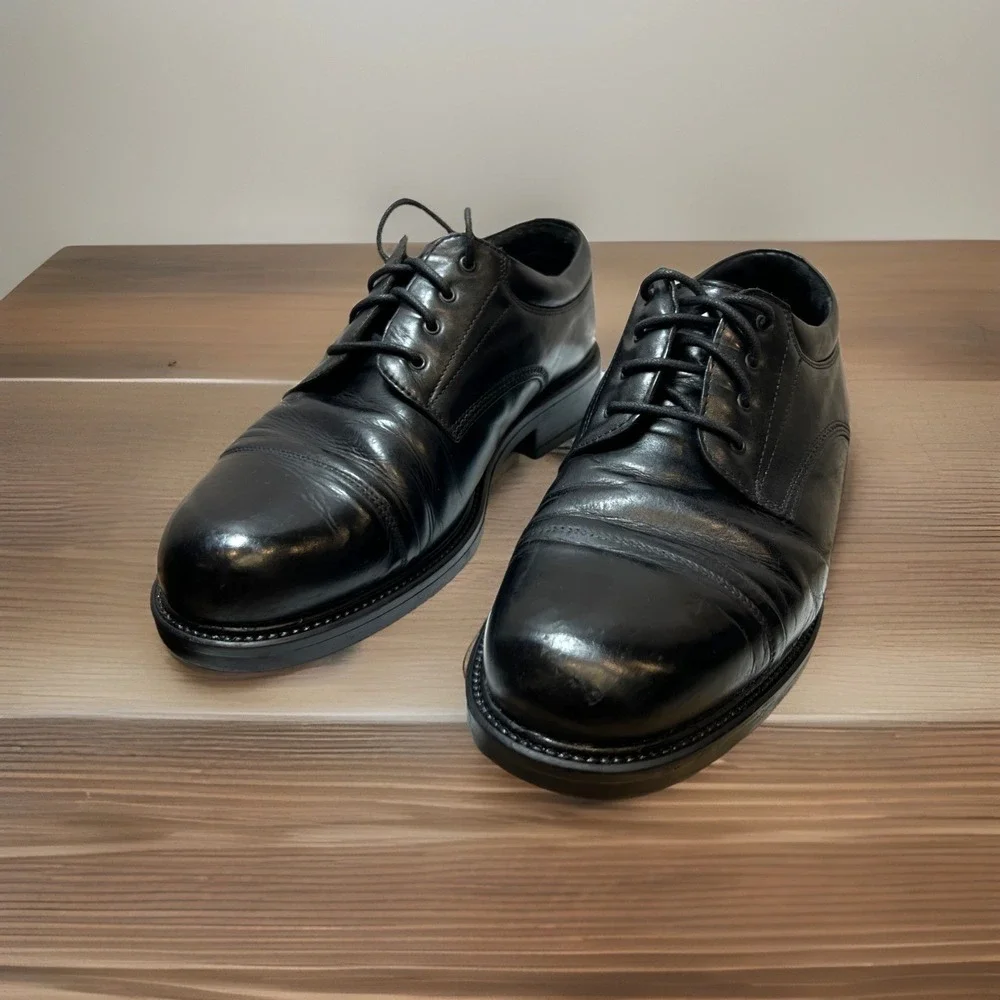 G.H. Bass & Co 6033 Made in Italy Men's 11M Black Leather Oxford Dress Shoes